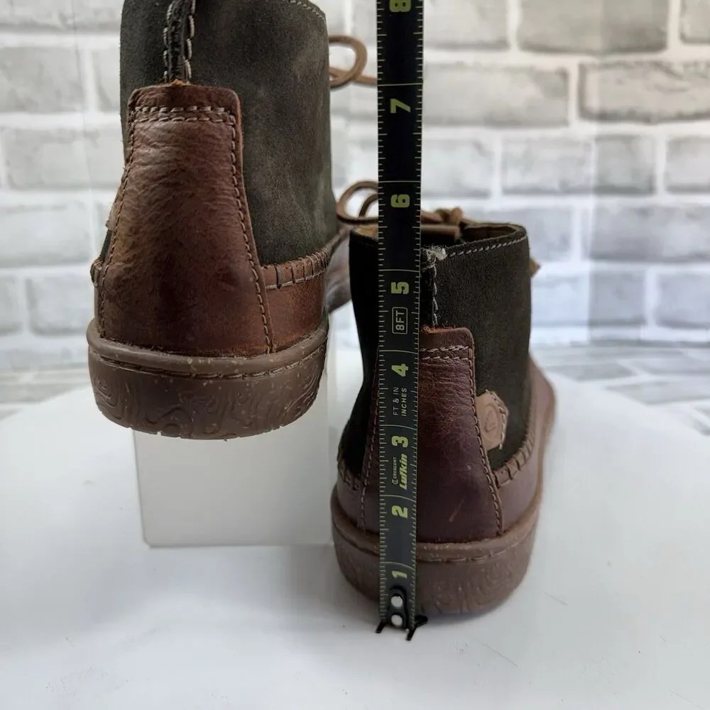 Clarks Men's Size 10.5 Hodson Mid Green and Brown Leather Boots